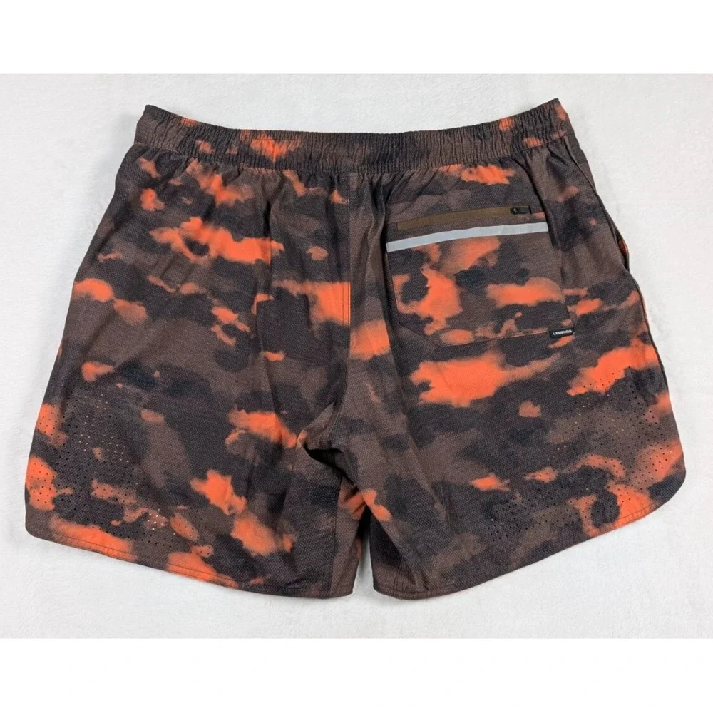 Legends‎ Luka Shorts Mens 2XL Orange Brown Tie Dye Lined Athletic